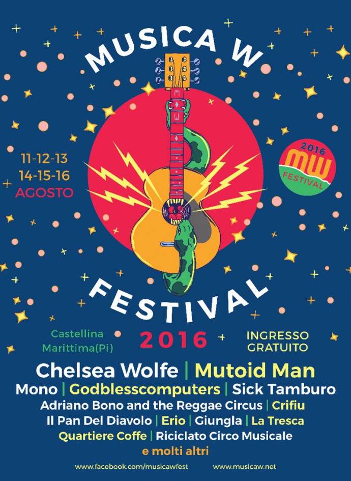 Musica W Festival 2016, Castellina marittima (PI) - Il programma definitivo